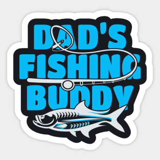 Dads Fishing Buddy Children Fisher Gift Sticker